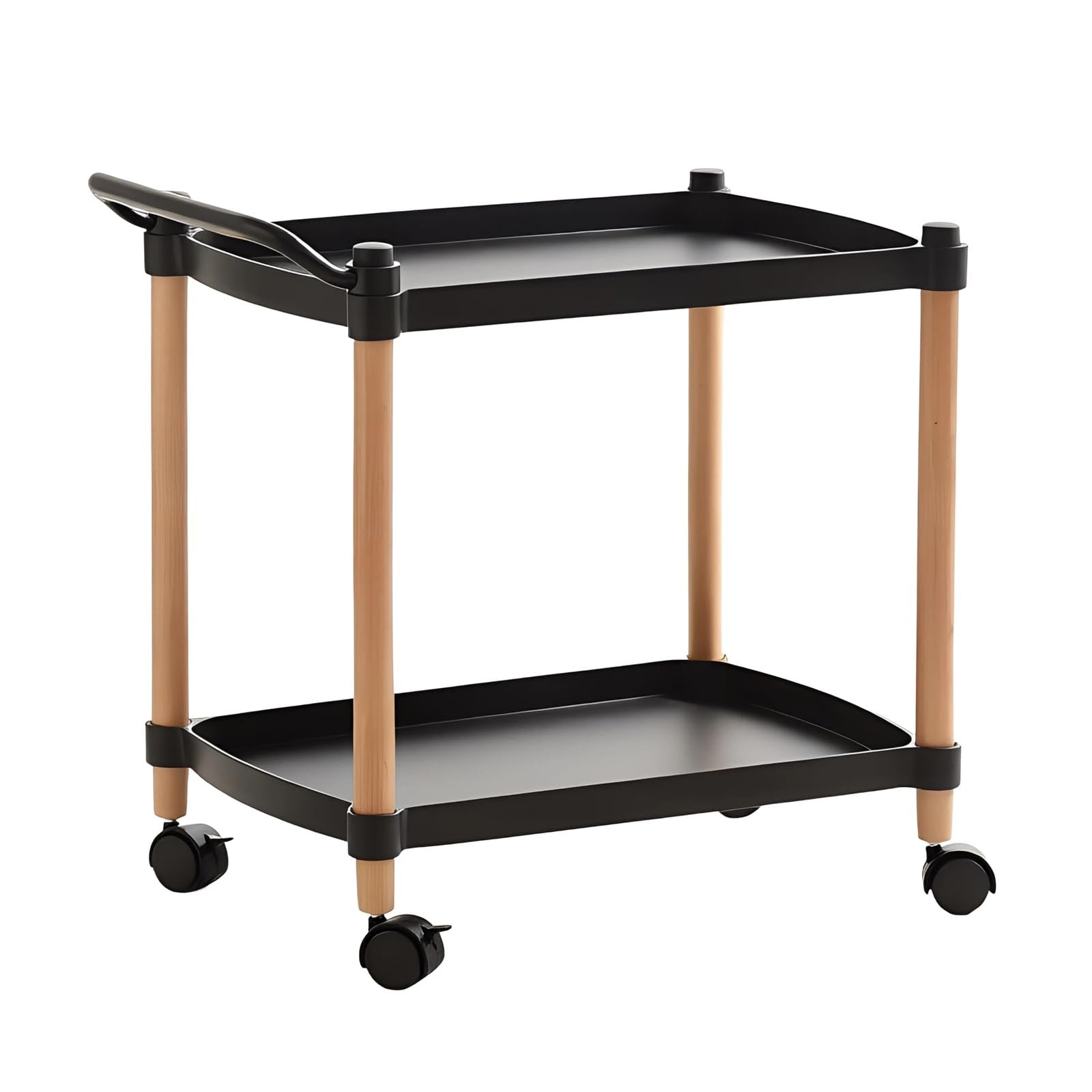Ljhfg63kuyt Black Multi-Purpose Movable Rolling Storage Cart Utility Shelf Organizer Rack For Living Room(,Small)