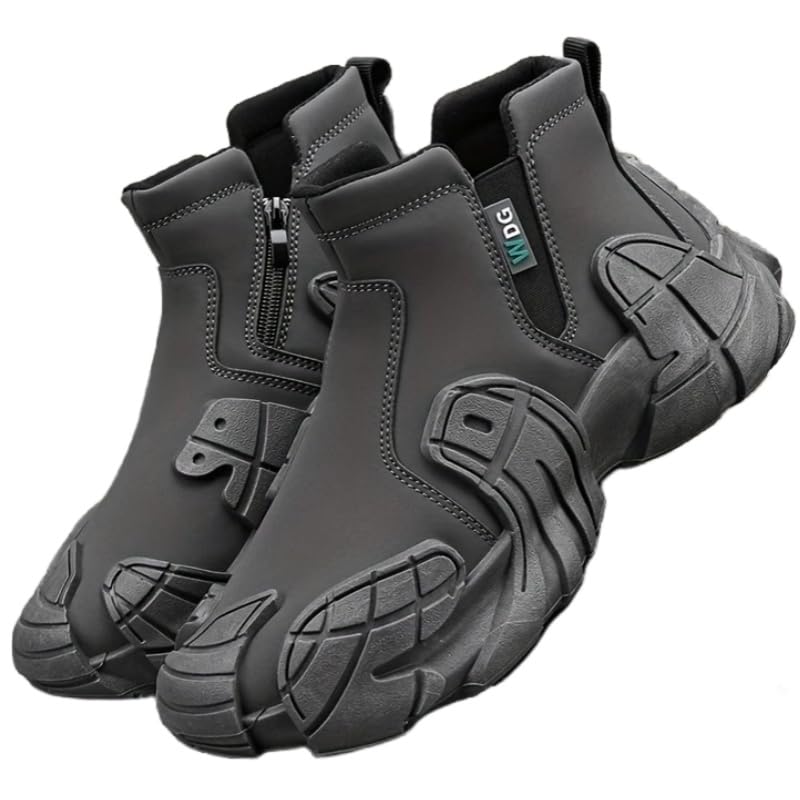 Men's Mid-Top Fashion Sneakers - Casual Sport Style, Solid Color, All-Season, Round Toe, for Running & Outdoor Activities