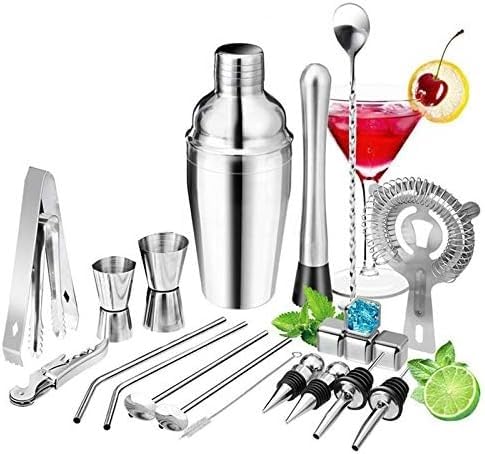 Kit de bartender 22 piezas con coctelera y herramientas miniatura 2