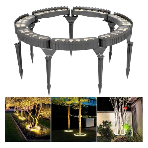 ZYGPH Focos de Exterior para Palmeras, Luces LED de bajo Voltaje para Anillos de árboles, Luces de jardín (Paquete de 7 Luces Amarillas)