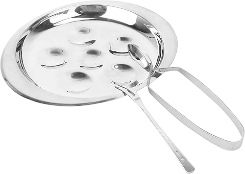 DOITOOL Plato para hornear Escargot de 6 agujeros, 1 plato Escargot de acero inoxidable con pinzas Escargot y tenedores para mariscos, platos de 8