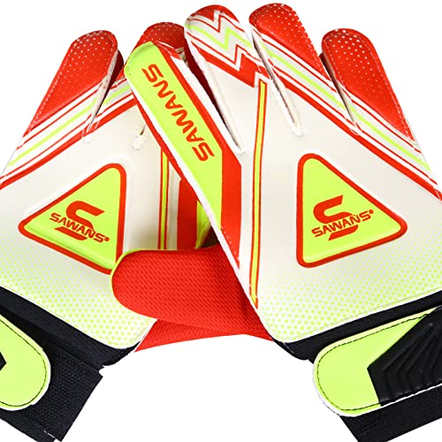 SAWANS Football Goalkeeper Gloves Boys Kids Children Youth Adult Soccer Goalie Protection Goal Keeping Gloves Finger Support Wrist Junior Anti Slip Palm (Size 2 for 4 to 5 year old - Image 2