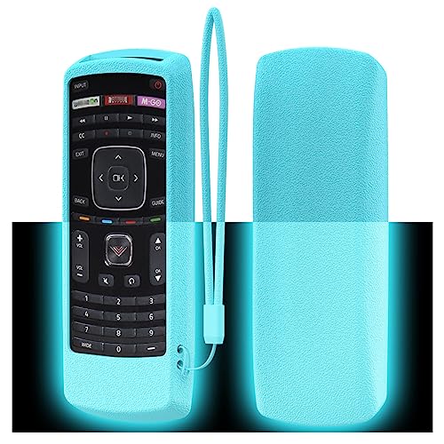 SIKAI Remote Case for Vizio XRT112 / XRV4TV Smart TV Remote Skin-Friendly Silicone Cover for Vizio XRT112 / XRV4TV Remote Control Shockproof Anti-Lost with Remote Loop (Glow in Dark Blue)
