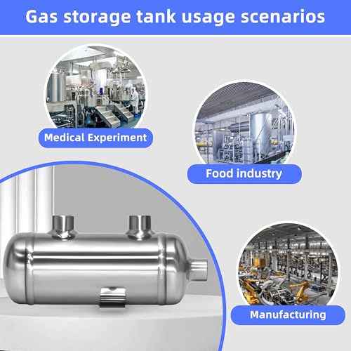 Image of 0.1Gallon 304 Stainless Steel High Pressure Mini Small Portable Air Tank Air Reservoir Water Storage Tank 3 NPT Ports