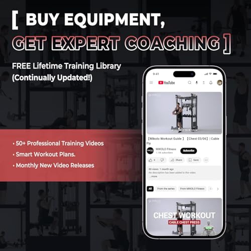 Image of Mikolo Power Cage, Power Rack with Cable Crossover System, 1500LBS Squat Rack with LAT Pull Down System, Workout Cage with Pulley System for Fitness Home Gym