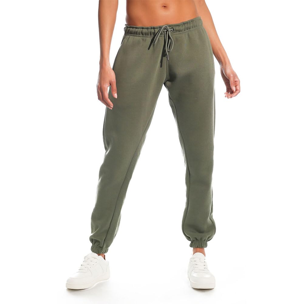 Light & Shade Green Joggers Cuffed Slim Fit Cotton/Polyester - Size M
