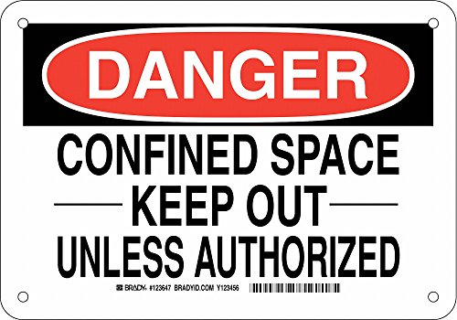 Panneau espace confiné interdisant l'accès non autorisé Brady 123647