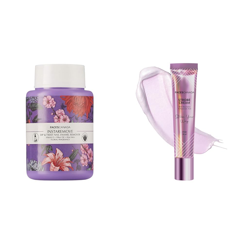 FACESCANADA InstaRemove Dip & Twist Nail Enamel Remover, 80 ml & Strobe Cream Mini- Pink, 18ml-image-24