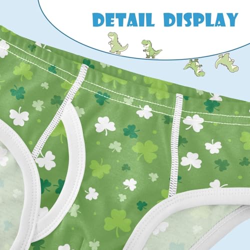 visesunny Boys Potty Training Underwear Saint Patricks Day Clover Leaf Breathe Cotton Briefs Size 2T-8Y for Toddler 5