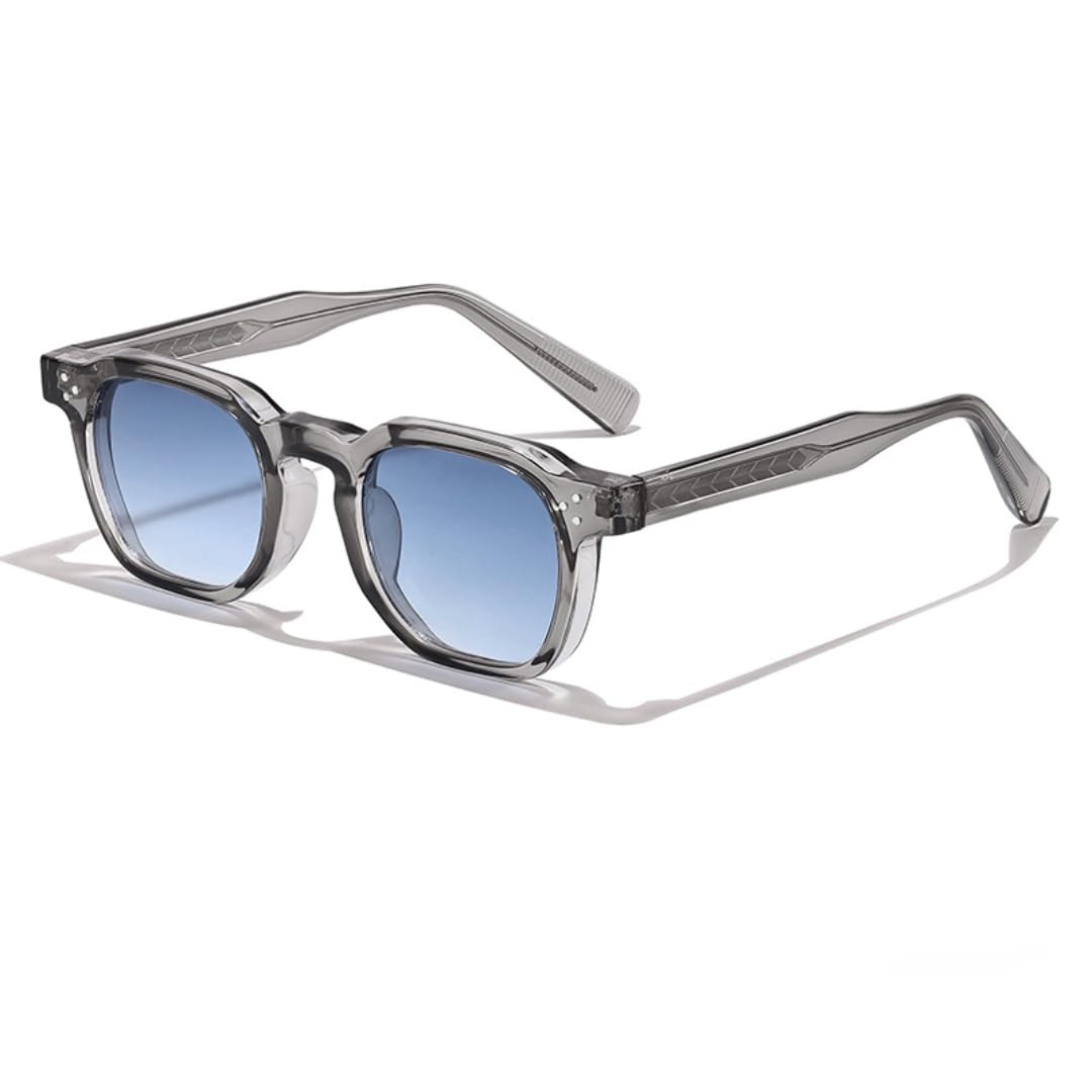 Gafas de sol cuadradas para hombre con diseño personalizado en las patillas. Gafas de sol para mujer, ideales para viajes, fiestas y festivales.