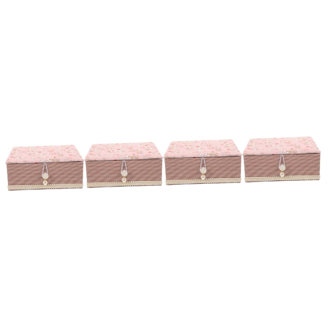 SEWACC Kit De Reparación De Costura De 4 Piezas Mini Kit De Costura De Viaje Estuche De Tela Con Tapa Para Alfileres Soporte Para Manualidades De Costura