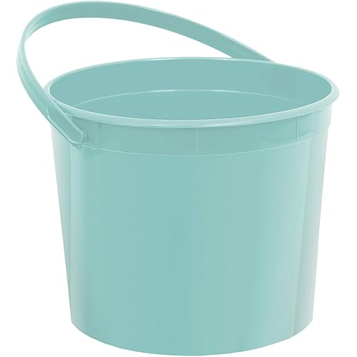Amscan Robins Egg Blue Plastic Bucket - 6 1/4" x 4 1/2", 1 Pc.