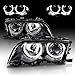 AmeriLite Projector Headlights Halo Black for BMW 3 Series E46 4 Door - Passenger and Driver Side