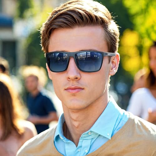 Image of ZENOTTIC Polarized Sunglasses for Men Lightweight TR90 Frame UV400 Protection Square Sun Glasses