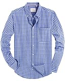 J.VER Oxford Herren Hemd Regular Fit Hemd Langarm Bügelleicht Casual Hemd aus Oxford Button Down Hemd Freizeithemd mit Tasche,Kariert Hellblau,XL