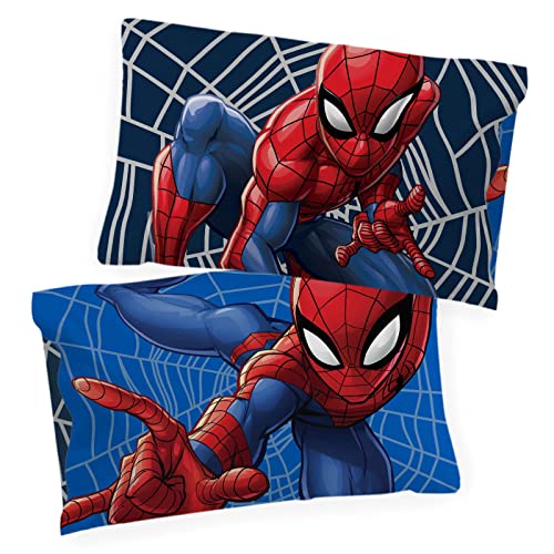 Jay Franco Marvel Spiderman Web Sides 2 Pack Pillowcase - Double-Sided Kids Super Soft Bedding