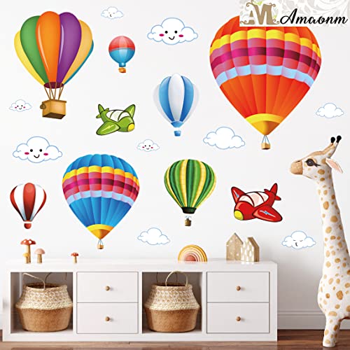 Vinilos decorativos 3D globo y nubes para habitación infantil miniatura 2