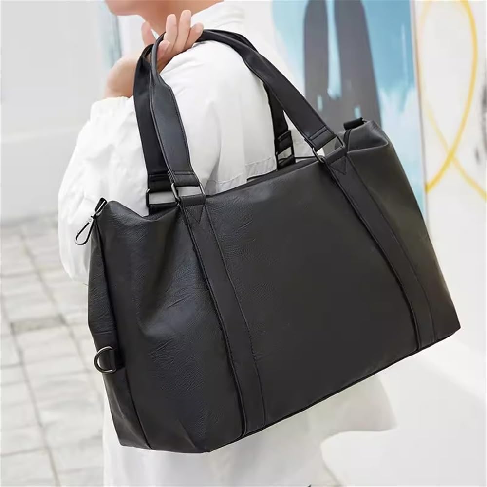 Borsa Sportiva Borsa da Palestra in Pelle PU con Bagaglio a Mano per Uomo e Donna(50x20x32cm)