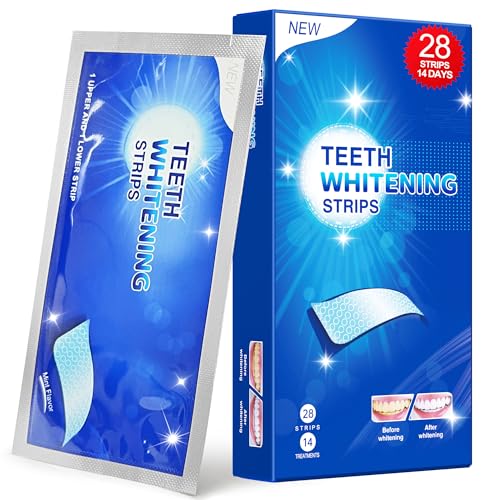 Blanchiment Dentaire Kit de Blanchiment des Dents - 28 Bandes 14 Ensembles Blanchisseur de Dent - Sans Sensibilité, Bandes Antidérapantes, Sans Danger pour l'Émail Kits de blanchiment des dents