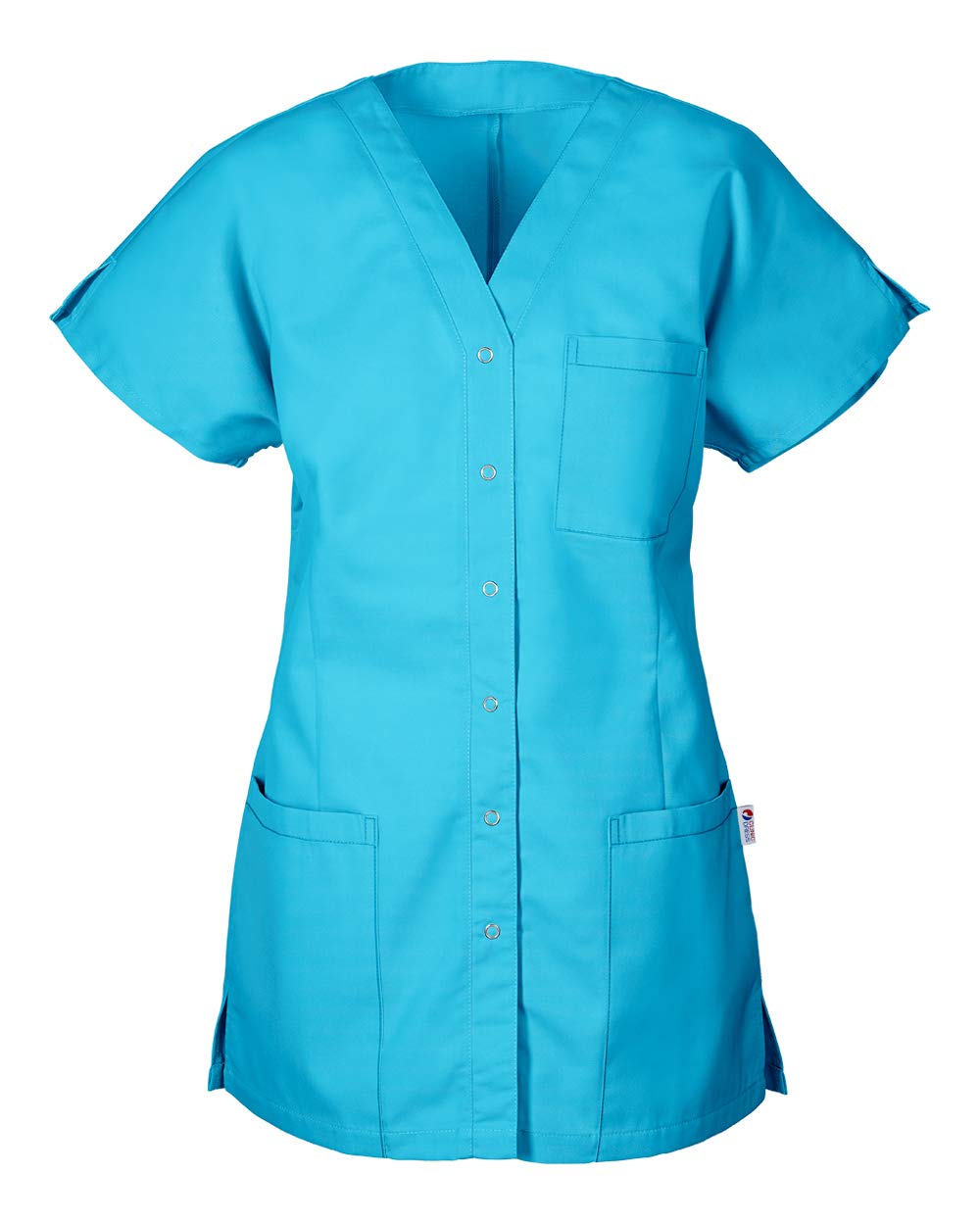CLINIC DRESS Kasack Damen 1/2 Arm Druckknöpfe mit Brusttasche Seitentaschen Seitenschlitze 95° Wäsche