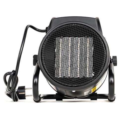 NAC Calefactor Eléctrico de 2000W – Dispositivo de Calefacción Cerámica con Termostato – Calefacción Eléctrica Portátil para Garaje, Taller, Sótano, Obra, Invernadero - New American Concept