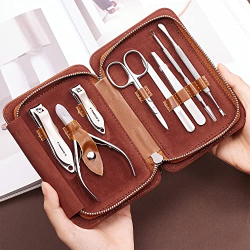 FAMILIFE Manicure Set, Nail Clippers Pedicure Kit, 8 pcs Stainless Steel Manicure Kit Professional G