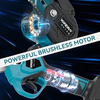 Yofidra Kit 4-en-1 d’Élagueuse et Tronçonneuse sur Perche, 8” Tronconneuse & 30 mm Sécateur Électrique Sans Fil, avec 2 Batteries 3,0 Ah, Portée Maximale Jusqu'à 4,2 m