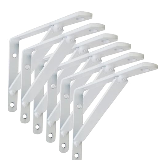 Kit 6 Suporte De Prateleira Cantoneira Mão Francesa Para Sustentar Prateleira Pratico Resistente 20cm