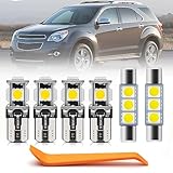 11pcs White LED Interior Lights Bulb Kit for Chevy Equinox 2010 2011 2012 2013 2014 2015 2016 2017 Map Dome Trunk License Plate Lights Super Bright Interior Light Bulbs + Install Tool
