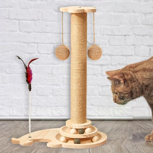Anti-ennui chat intérieur : grattoir interactif multifonctionnel avec puzzle de chasse - 4
