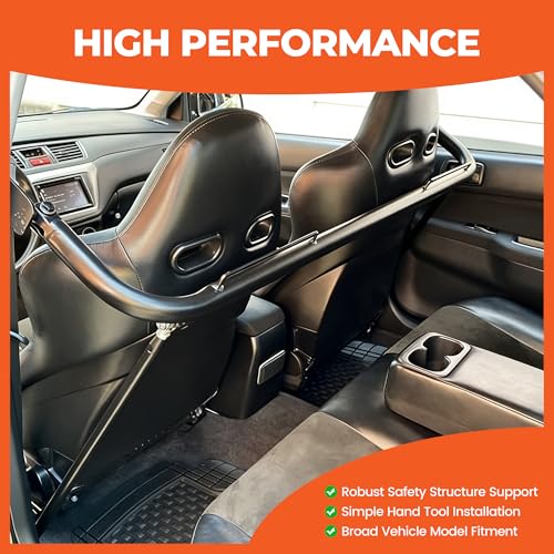 ECOTRIC 49" Harness Bar Racing Safety Seat Belt Rod Compatible with Ford Honda Mitsubishi and more, Works with All 4-Point, 5-Point and 6-Point Seat Belts Universal Black by ECOTRIC - Image 5