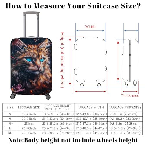 Luggage Cover, Elastic Washable & Stretchable Suitcase Protector, Approved Travel Accessories Baggage Covers, Anti Scratch Travel Suitcase Cover for 19-21 Inch Luggage(S)2