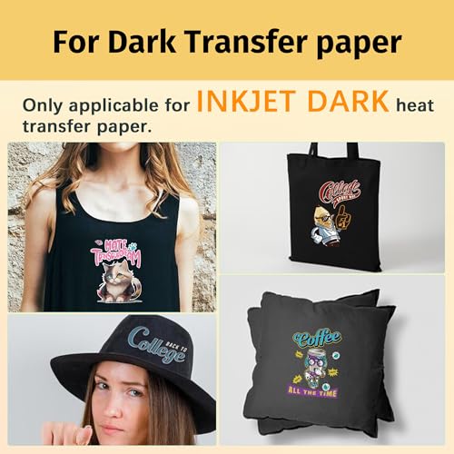 Image of TransOurDream Heat Transfer Mask & Iron on Tape(30 Sheets, 8.5x11 inch) - Iron-On Clear Positioning Film for Dark Transfer Paper & Printable HTV on Shirts