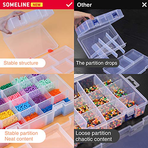 SOMELINE Sortimentsbox Sortierboxen Stabile Werkzeugbox mit Anpassbaren Fächer Schmuckkasten für Schmuck Werkzeugkoffer… – Bild 4