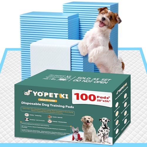 Image of 100 Count Extra Large Dog Pee Pads 28 inch x 34 inch, Super Absorbent X-Large Puppy Pads Disposable Training Pads for Dogs, Quick Drying Leak-Proof Dog Potty Pads for Doggies Puppies