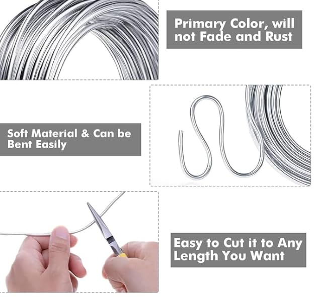 Image of Silver Aluminum Wire 1.5mm and 33foot long for Craft Modelling and Stop Animation