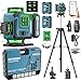 Kevsuvqin Kreuzlinienlaser mit Stativ,Laser Wasserwaage mit 2 x 4800 mAh Batterien/Großformatiges LED-Anzeige,4x360 Grad Laser Level,16 Linienlaser Selbstnivellierend/APP/Fern... für Bauarbeiten
