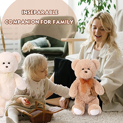 Maogolan Teddy Bear Stuffed Animal 2 Pack Brown And White Bear Plush Toy Baby Shower For Boys Girls 18 Inches Bear Plushies Christmas Birthday Gift #TOP1