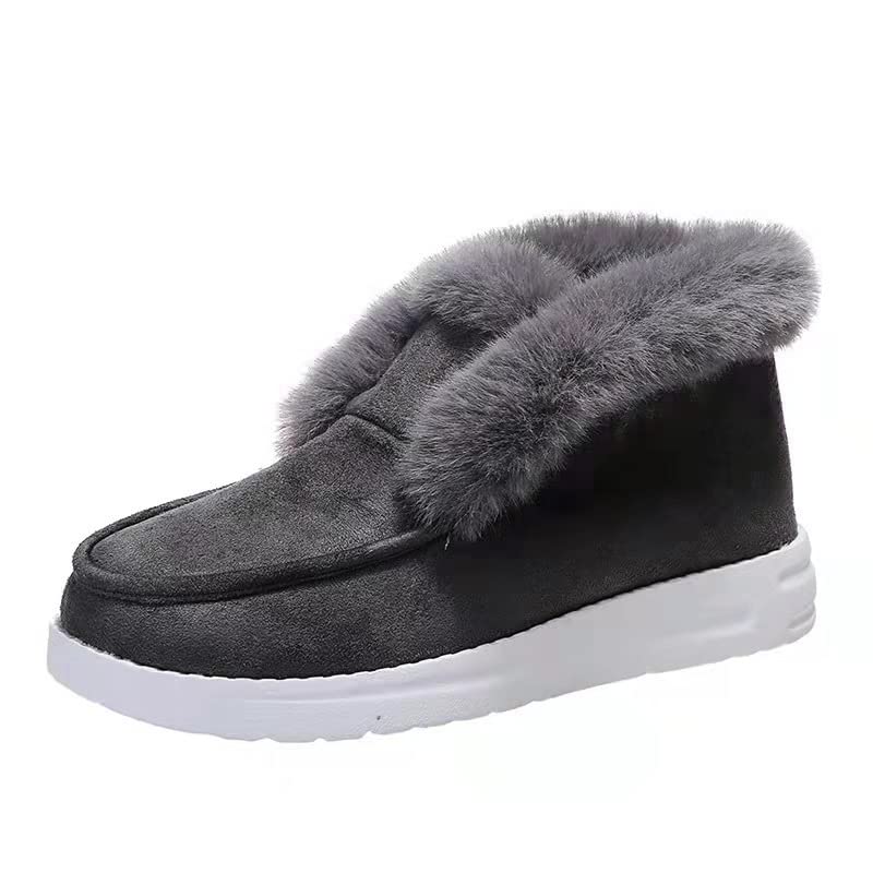 Fuzzy Slippers Women Plush Platform Fleece Lining Cozy Shoes Indoor Outdoor Winter Warm Fuzzy House Slippers, Soft Slip on Faux Fur Lined Slipper House Shoes for Women