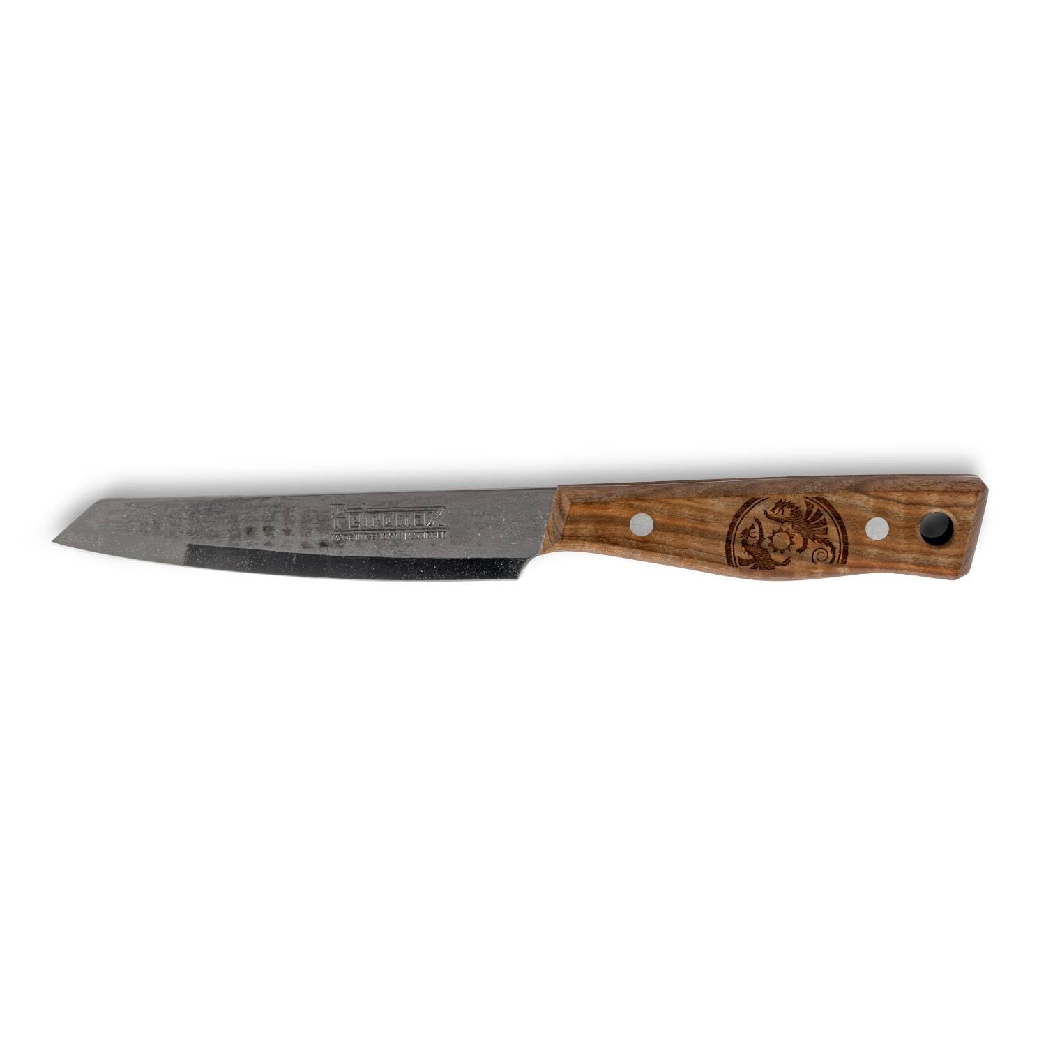 Petromax 14 cm Allzweckmesser - Kochmesser aus Solingen mit Walnussholz | Handgefertigtes Küchenmesser aus rostfreiem Stahl - zum Hacken von Kräutern und Schneiden von Fleisch oder Gemüse geeignet