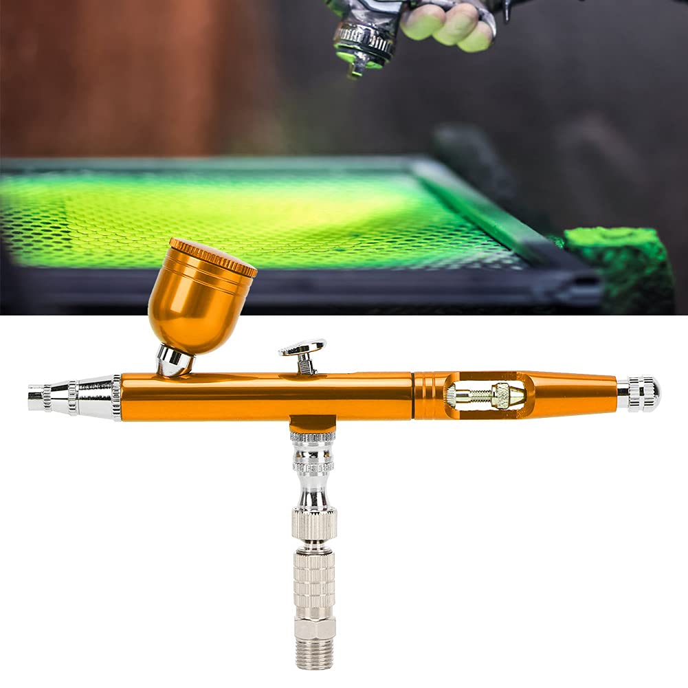 Malerei Airbrush Pistole Set Pneumatische Werkzeug Schwanz Ar130T Pneumatische Spritzpistole Schwanz Externe Einstellung Spritzen Bereich Und Dicke Einstellung Airbrush Sets (Gold)