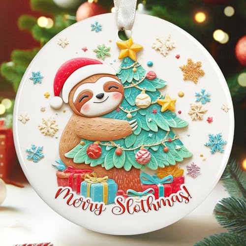 Pawzity Sloth Christmas Ornament
