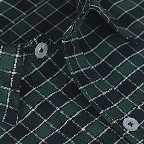Image of GHPC 100% Cotton Checkered Half Sleeves Regular Fit Formal Shirt for Men
