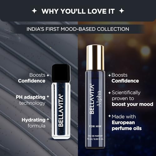 Image of BELLAVITA Mood Enhancing Bold Beauty Lip Gloss and Perfume Combo pack | Gift set | Mood Duos Perfume 15ml & Mood Matching pH Adapting Lip Gloss 4ml | Hydrating and Glossy Finish