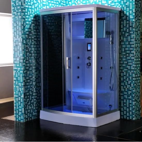 Bagno Italia Cabina hidromasaje 120 x 90 cm 6 chorros Bluetooth baño turco cromoterapia