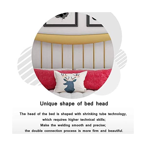 Household Products Folding Bed Easy Storage Bed Frames Modern Metal Bed Frame Simple Princess Style Household Children's Single Double Bedroom Bed Anti rust and Non flaking Paint Bearing Capacity U - Image 3
