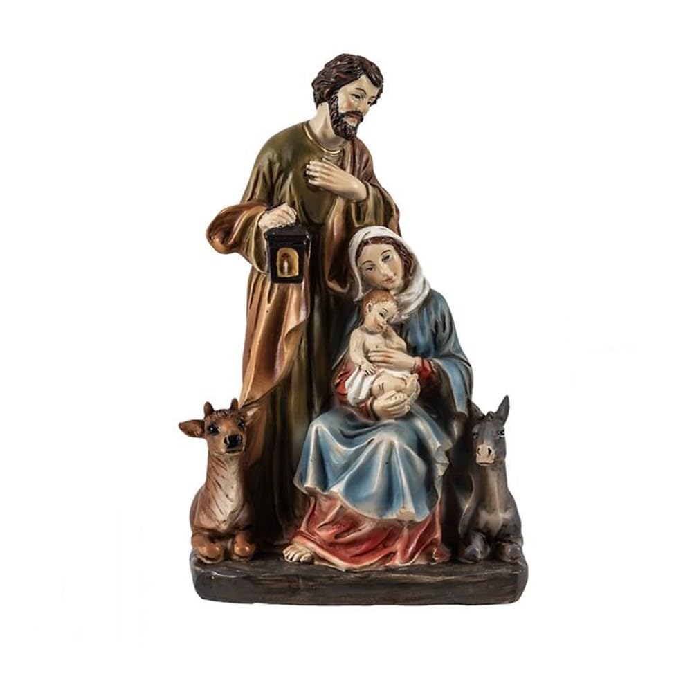 Inmaculada Romero IR Misterio Nacimiento Navidad Figura 21 cm. Belén San José Niño Jesús Virgen María Mula Buey Resina
