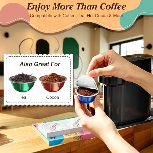 Image of Reusable Vertuo Pods Foil Lids for Nespresso Machine(No Pod) | Money-saver, 100 Aluminum Foil Seal Lids, Compatible with Vertuo Plus, Pop, Next All Size Capsules