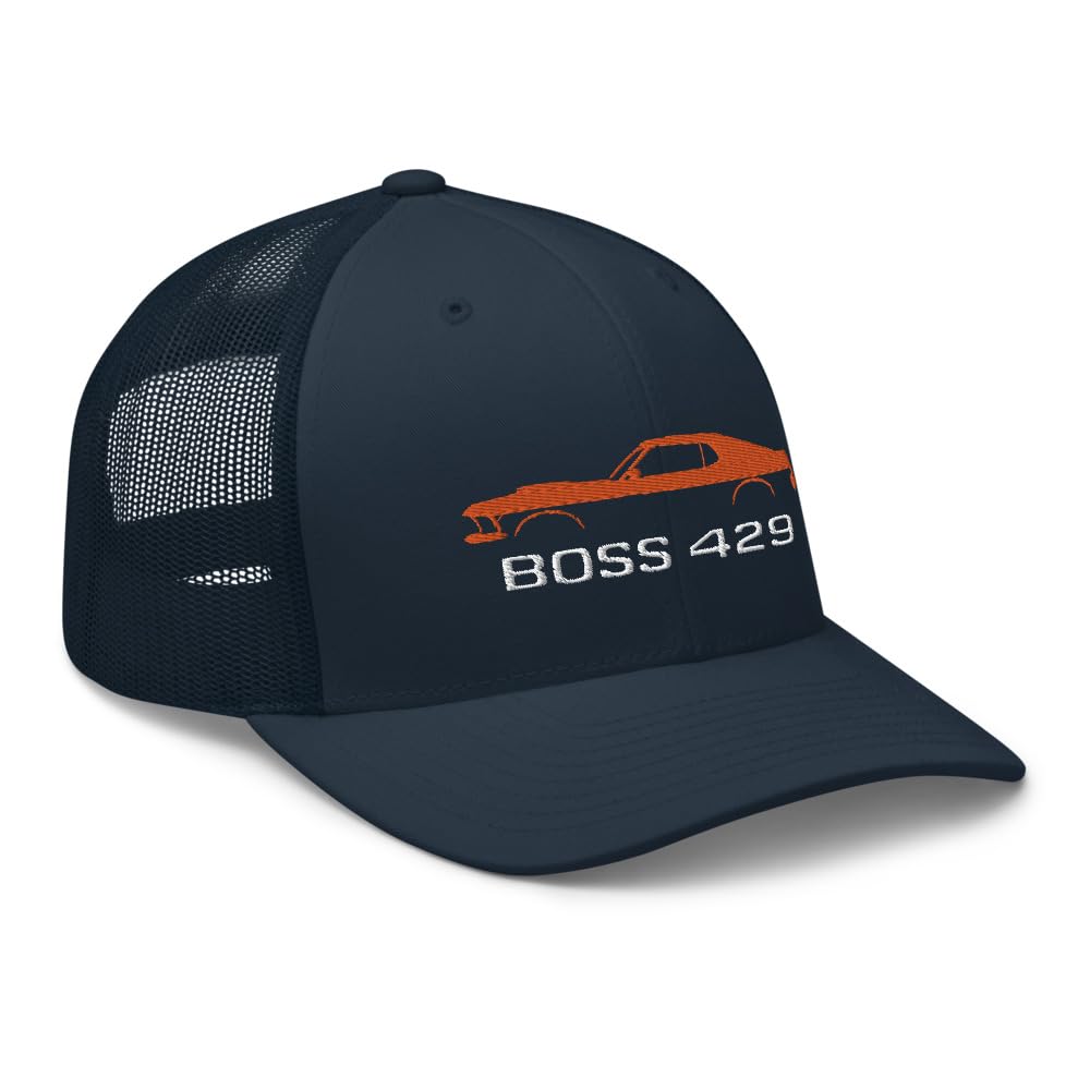1969 Boss 429 Stang Orange Muscle Właściciele Samochodów Kierowcy Niestandardowa Haftowana Czapka Trucker Czapka Snapback