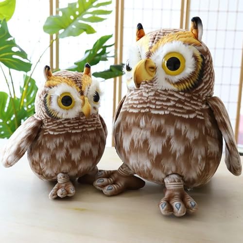 Image of Tickles Owl Soft Stuffed Plush Toy for Kids Boys & Girls Birthday Gifts (Size: 25 cm Color: White & Brown)
